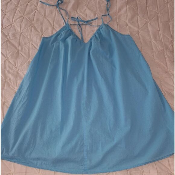 H&M M blue A Line Slip Dress tie - Picture 6 of 11